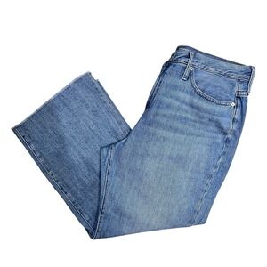 J.crew women's Mid-rise relaxed demi-boot jean Kamila wash size 34 Raw hem denim
